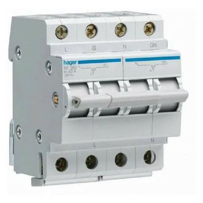 HAGER - Inverseur 2 p&ocirc;les 63A I-0-II