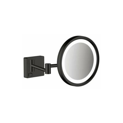 Hansgrohe - Miroir de rasage avec &eacute;clairage led AddStoris, noir mat