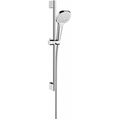 Set de douche Multi EcoSmart 9 l/min avec barre Unica Croma 65 cm blanc/chrom&eacute;