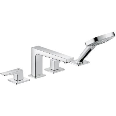 Robinet de baignoire 4 trous avec levier plat 110 cm Metropol Hansgrohe