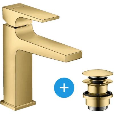 Robinet mitigeur de lavabo avec bonde de vidage Metropol or Hansgrohe