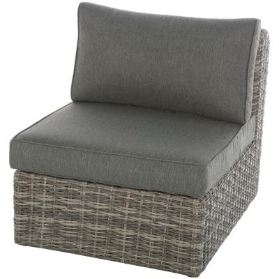 Fauteuil Chauffeuse De Jardin En R&eacute;sine Tress&eacute;e Moorea - Gris Ombre