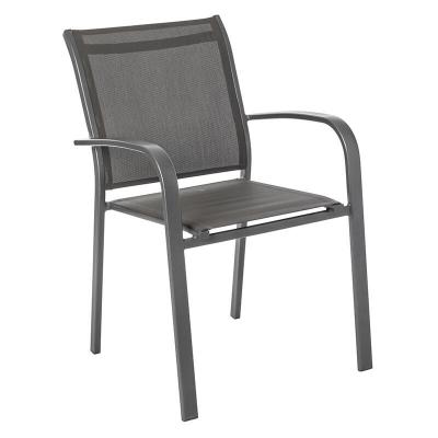Chaise de jardin empilable alu Essentia Anthracite/Graphite - Hesp&eacute;ride