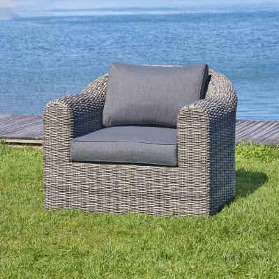 Fauteuil de jardin en r&eacute;sine tress&eacute;e Moorea Terre d'ombre - Hesp&eacute;ride