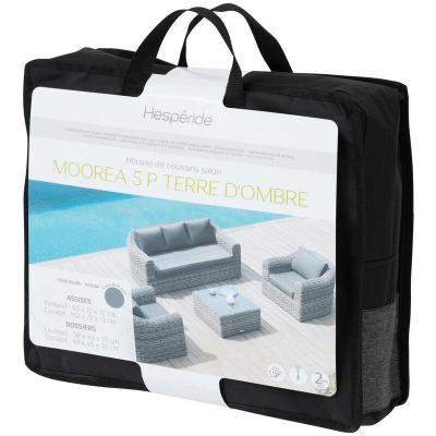 Housse de coussin pour salon de jardin moor&eacute;a terre d ombre 5 places