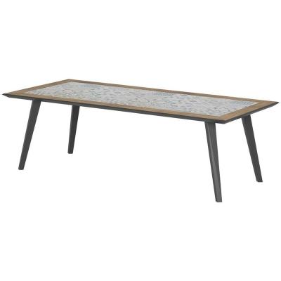Table de jardin 8 places mosa&iuml;que Lambada Hesp&eacute;ride - Graphite