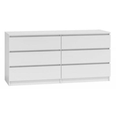 Commode moderne avec 6 tiroirs 138 cm Malwa M6 40 Blanc 