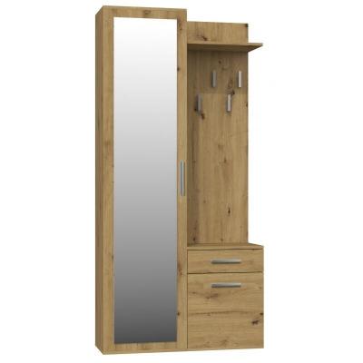 SHEILA - Vestiaire avec miroir entr&eacute;e/hall - Armoire + Ch&ecirc;ne 