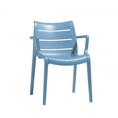 Fauteuil Lot de 4 chaises Sunset empilable bleu azur