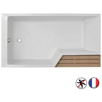 Bain douche antid&eacute;rapante neo compacte blanc mat , 170 x 70/90 version droite