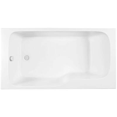 Bain douche malice, antid&eacute;rapante blanc mat, 160 x 85 version gauche