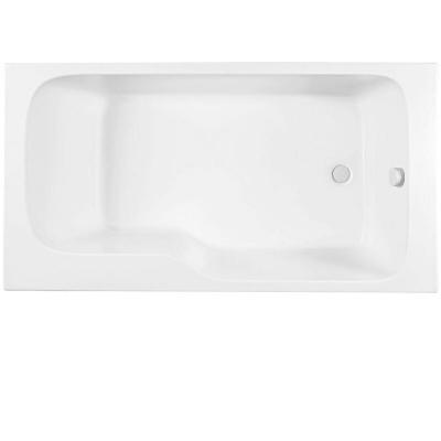 Baignoire bain douche Malice, antid&eacute;rapante Blanc mat, 170 X 90 version droite