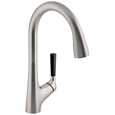 Mitigeur cuisine malleco bec haut douchette extractible, inox bross&eacute;