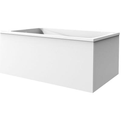 Tablier bain compatible toutes baignoires rectangulaires, installation angle, 180x90x60cm, Blanc Mat
