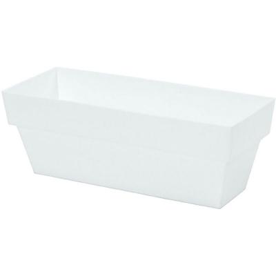 Jardiniere plastique blanc brillant 10x25 cm