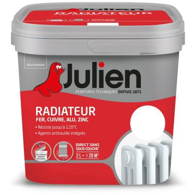 Julien - Peinture Radiateur Phase Aqueuse Brillant Blanc 2 l Blanc