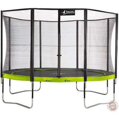 Trampoline de jardin rond 430 cm + filet de s&eacute;curit&eacute; PUNCHI Vert 430