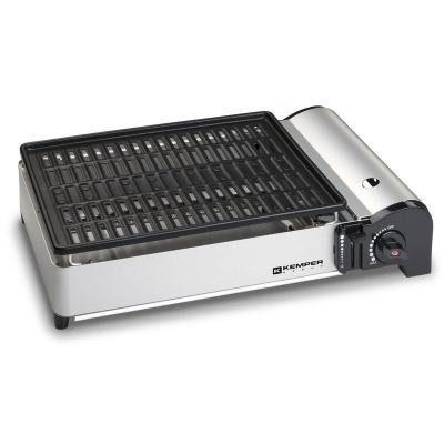 Barbecue &agrave; gaz portable 1900W Plaque anti adhesive amovible Camping KEMPER
