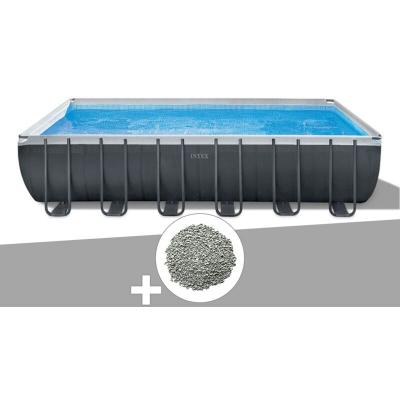 Pack piscine tubulaire Ultra XTR Frame rectangulaire 7,32 x 3,66 x 1,32 m + 20 kg de z&eacute;olite