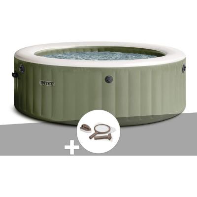 Kit spa gonflable Intex PureSpa Olive rond Bulles 4 places + Kit d'entretien