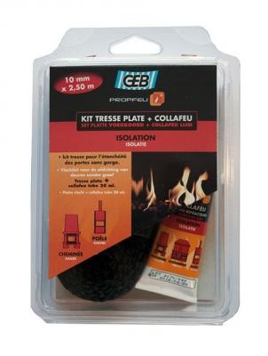 GEB - Tresse isolante plate Propfeu 10 mm x 2,5 m + tube Collafeu