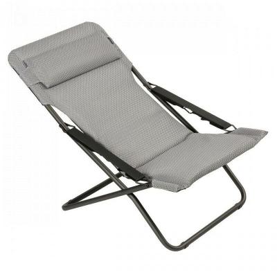 Chaise pliante Lafuma Mobilier Transabed Be Comfort gris clair