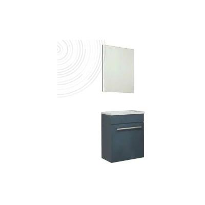 Lave-mains NINO - avec miroir - 44cm - Gris - Laqu&eacute; - Livr&eacute; en kit