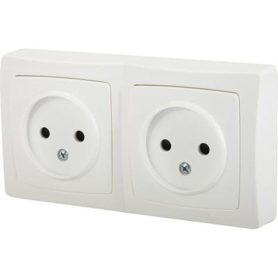 Double prise 2 p&ocirc;les horizontale ASL Legrand blanc