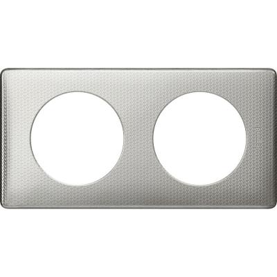 Plaque de finition double Legrand C&eacute;liane M&eacute;tal Aluminium Snake