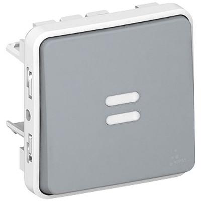 Bouton poussoir lumineux 6a saillie &agrave; composer plexo - gris