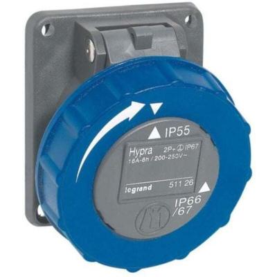 Legrand - 051126 Socle tableau hyrpa 2P+T 200-250V IP66/67-55 - bleu