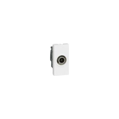 Prise t&eacute;l&eacute;vision &Oslash;9,52mm m&acirc;le Mosaic 1 module - blanc