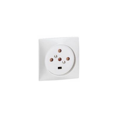 Legrand - Socle 3P+N+T &agrave; vis avec &eacute;clips de protection - 80x80 mm