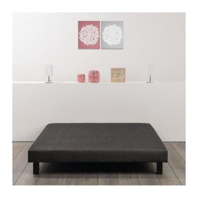 Sommier tapissier &agrave; lattes 160 x 200 - Bois massif gris anthracite + pieds - Rakenne