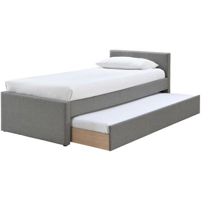 Miliboo - Lit gigogne enfant 90 x 195 cm tissu gris MACCO