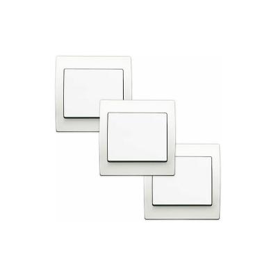 Siemens - LOT 3 Va et Vient Blanc Delta Iris + Plaque basic Blanc