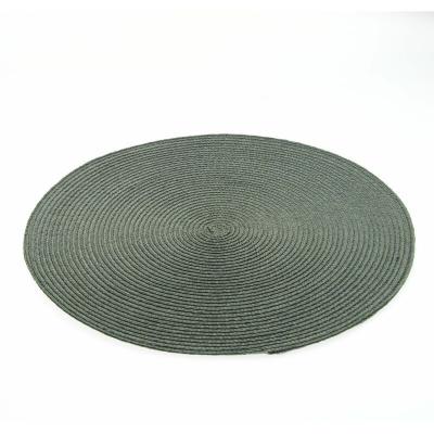 Lot 6X Set de Table Tress&eacute; Rond - Diam. 38 cm - Gris