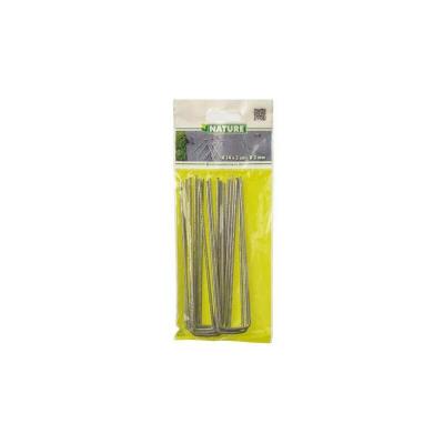 Agrafes m&eacute;talliques pour fixation au sol H14 x 3 cm - lot de 10