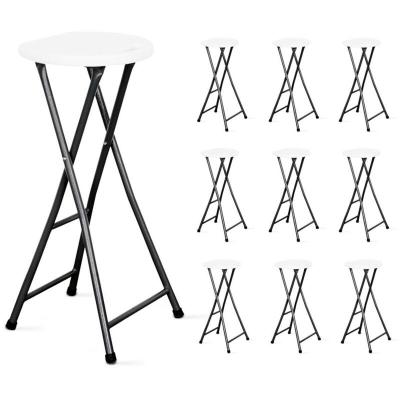 Tabouret de bar pliant - lot de 10 10 places poly&eacute;thyl&egrave;ne blanc