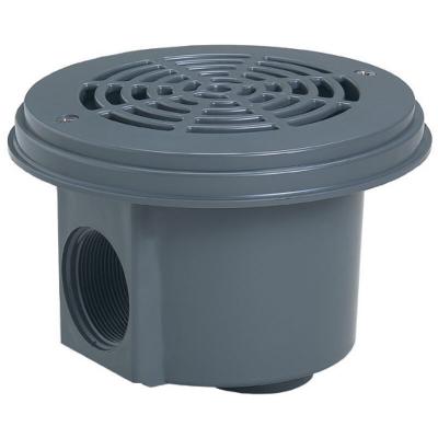 Lot de 2 bondes de fond pour piscine liner - gris fonc&eacute; - 3253dgrpak2