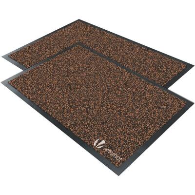 Vounot - Lot de 2 Tapis de porte paillasson 40x60 marron
