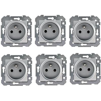 Siemens - lot de 6 prises 2p+t silver delta viva