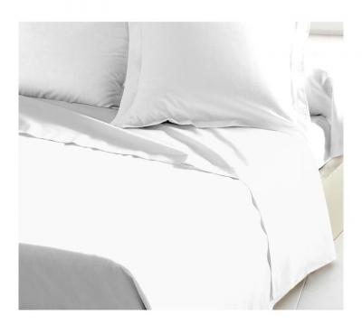 LOVELY HOME Drap Plat 100% coton 180x290 cm blanc