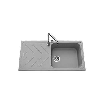 Luisina - vier granit gris arpege 1 grand bac 1 &eacute;gouttoir - gris
