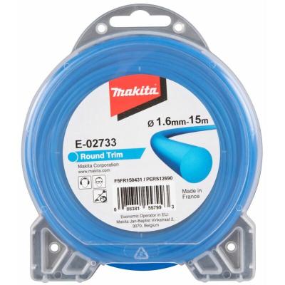 E-02733 fil de coupe rond 1,6 mm x 15 m, bleu - Makita