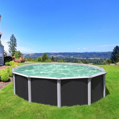 Piscine hors sol acier ronde - 3,65 x 1,32m - anthracite