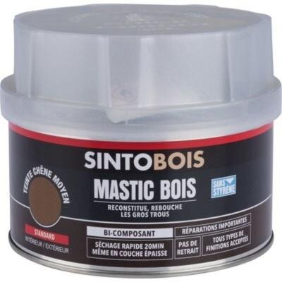 Mastic sans styr&egrave;ne SINTOBOIS ch&ecirc;ne moyen 550g + 30g - 33711