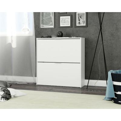 Rangement de chaussures &agrave; 2 portes maelys - blanc 76 a x 75 an x 22 p