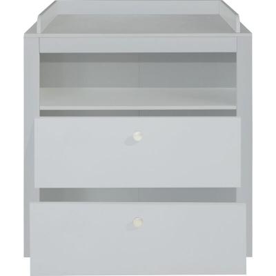 Commode b&eacute;b&eacute; 2 tiroirs avec plan &agrave; langer m&eacute;lamin&eacute; blanc Kenan