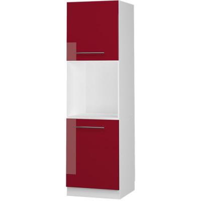 Meuble pour four Fame-Line, Rouge bordeaux Haute brillance, 60 cm avec &eacute;tag&egrave;res ouvertes, Vicco